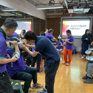 與香港童軍總會訓練署合辦-第一届證書（LV1）課程，透過SOUL Keeper VR守護遊戲協助參加者深化Keeper守護三步曲「1問2應3轉介」技巧